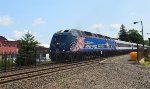 A little exhaust and departing Bound Brook Station.